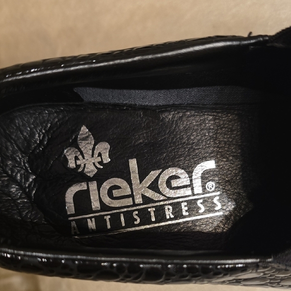 Rieker Black Loafers with Textured Finish - Picture 2 of 11